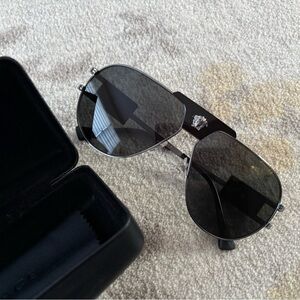 Versace Dark Gray Aviator Sunglasses